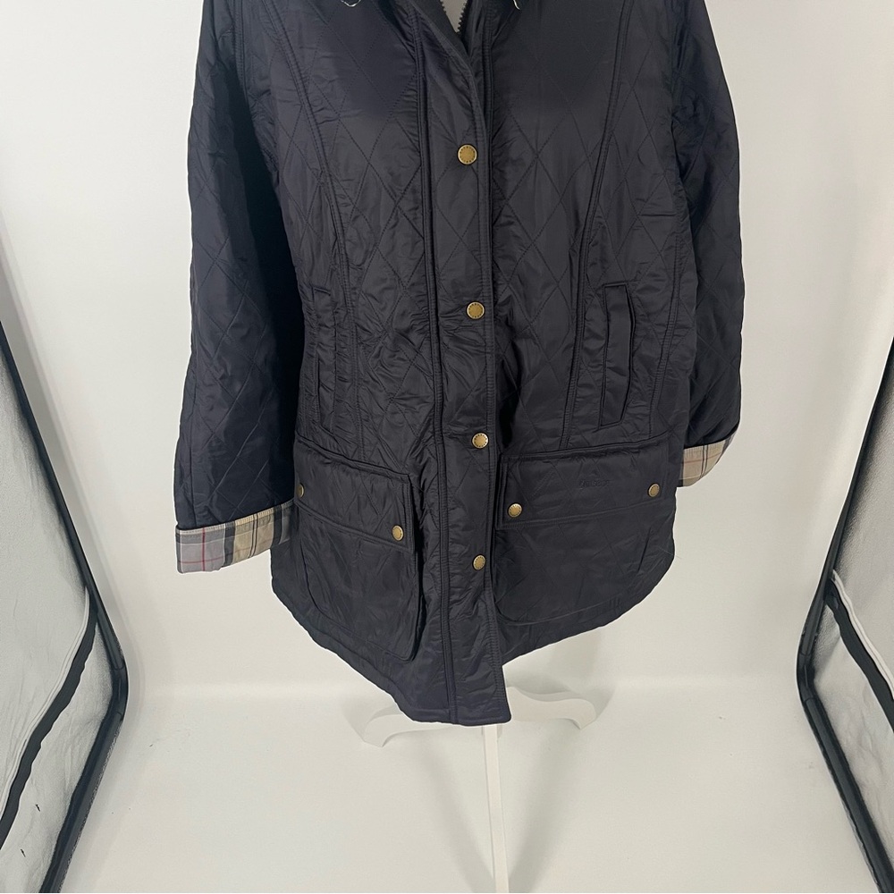 Barbour Black Beadnell Polarquilt Jacket 2X Plus Size NWT Women's Tartan Lined - Picture 4 of 13